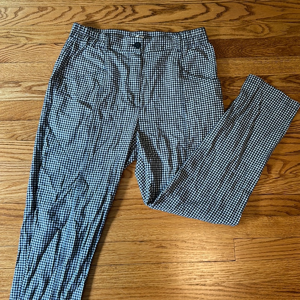 Women’s Black and White Checkered Trousers